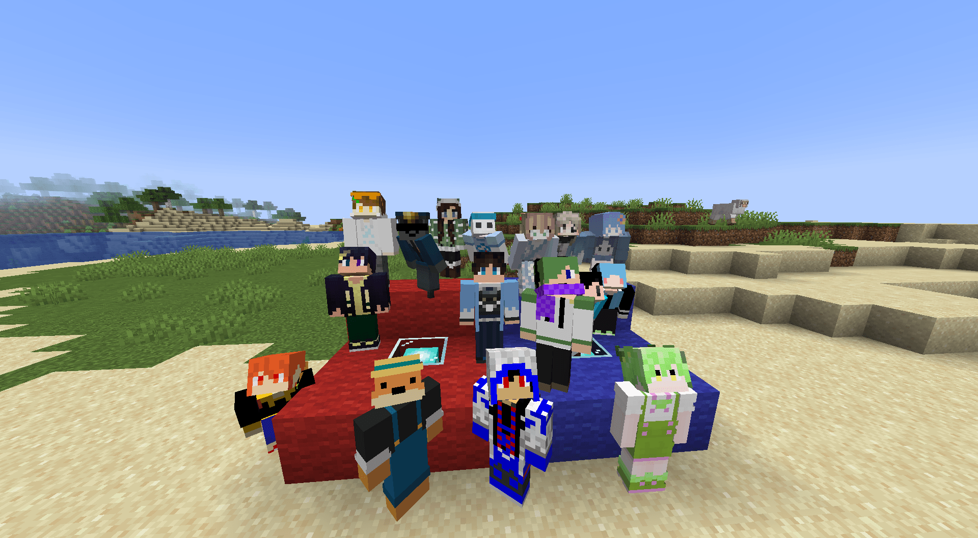 交流している画像